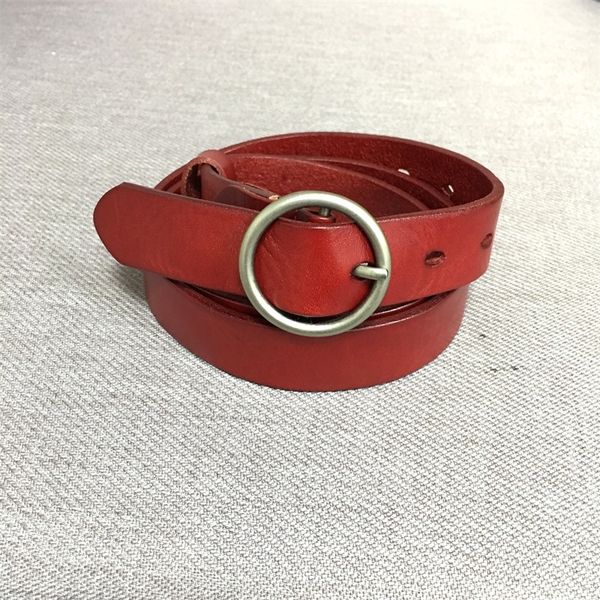 

women's cowhide all-match and jeans waist decorative belt leather thin belt jeans, Black;brown