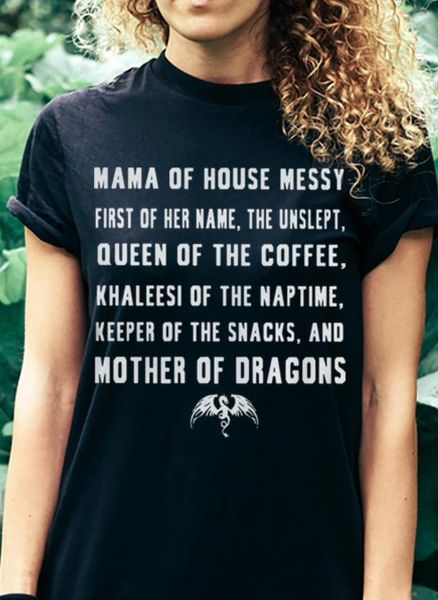 

hahayule-jbh mama of house messy funny quotes t-shirt cute mother's shirt mother days gift, White