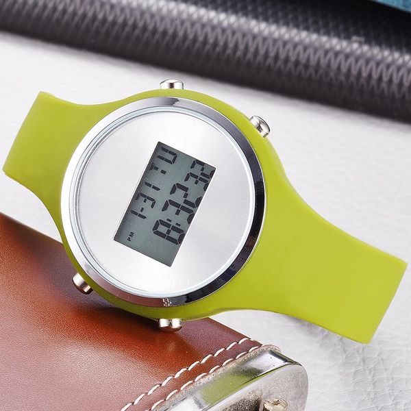 

relogio feiminino digital watch women simple waterproof electronic sports watch for women fitness rubber wrist lady led, Slivery;brown
