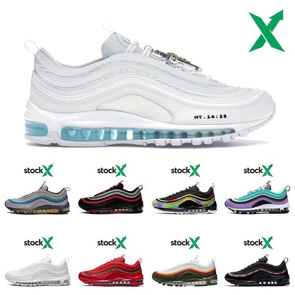 

causal shoes men women trainer leisure black white reflective bred south beach indigo storm undefeated 97s sports sneakers