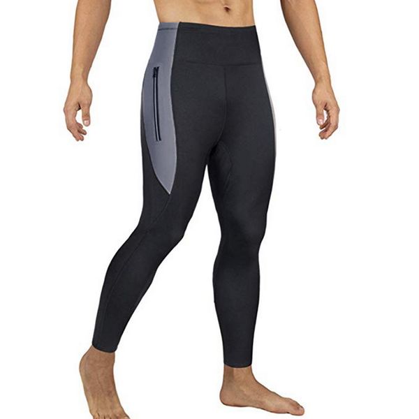 

adisputent mens high waist sports trousers corset yoga pants gym xlimming pants 2019 body shaping yoga gym slimming, Black
