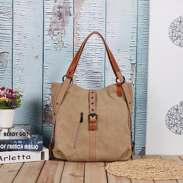 

casual solid tote bag for women handbags large capacity canvas women shoulder bags weekend shopping big woman bags lady hand bag