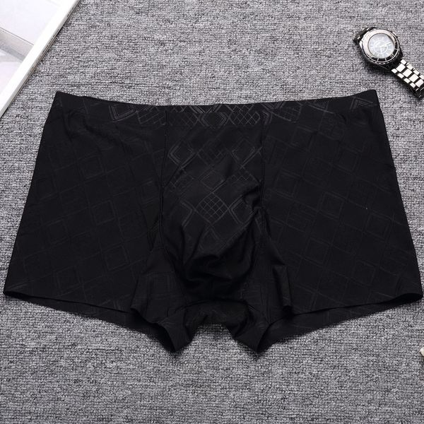 

мужские трусы и нижнее белье бесшовные трусы дышащая обертка ледяной шелк боксер мужское нижнее белье мужские брюки, Black;white