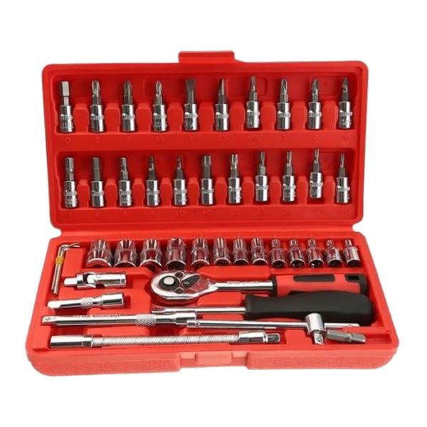 

mini 46 pieces socket wrench kit spanner ratchet electronic repair toolbox