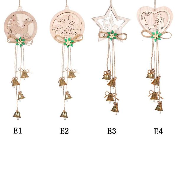

wooden hollow christmas christmas tree bells pendants hanging ornament decorations