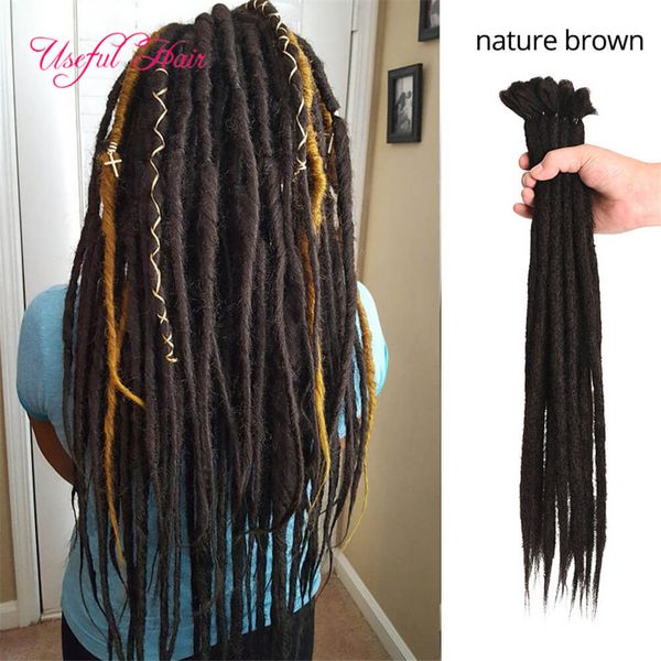 Crochet Trança Dreads Handmade Handmade Dreadlocks Extensão do Cabelo Extensões de Cabelo Sintético Pure 52 Cores Trançando Cabelo Sintético Sintético Natural