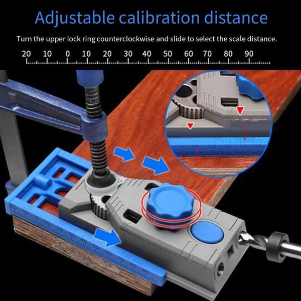 

wood dowel hole drilling guide jig drill bit kit woodworking drilling locator guide woodworking carpentry positioner tool