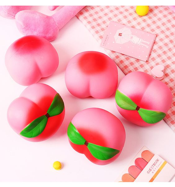 

squishy doll 10*9cm slow rising soft squeeze peach fruit cell phone strap gift stress children toys decompression toy