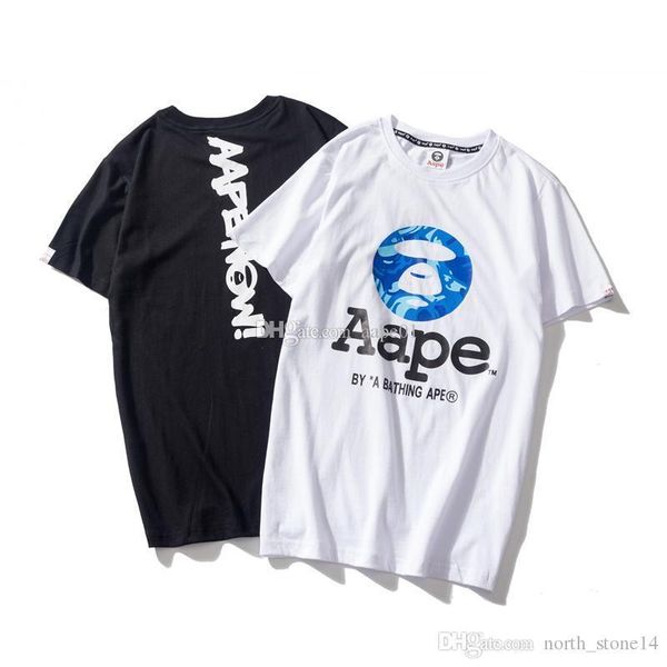 

aape mens designer t shirt aape now men women blue ape short sleeves luxury mens designer t shirt m-2xl, White;black