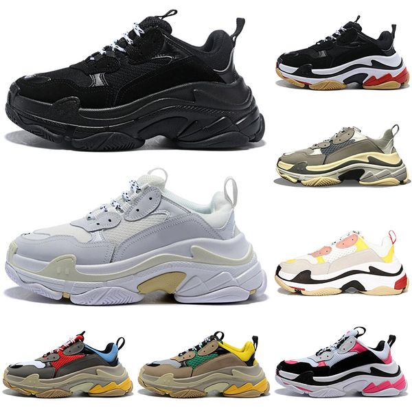 

2019 Designer Paris 17FW Casual shoes Triple s for men women black red white green Dad platform luxury increasing Sneakers mens trainers