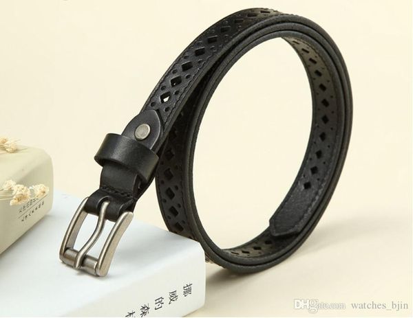 

2019 designer pin buckle genuine leather hollow out belt punk style belts luxury waistband 2cm width quality guarantee ndnd003, Black;brown