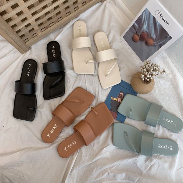 

shoes woman 2020 rubber flip flops woman's slippers slides hawaiian new flat summer basic fashion rome scandals, Black