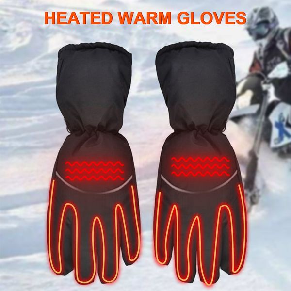 

winter electric heated gloves windproof waterproof anti-skid battery heating reflective gloves touchscreen for climbing skiing