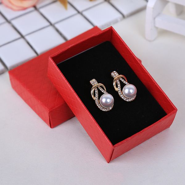 

[ddisplay]8*5.5*2.8cm diamond pattern jewelry box birthday gift ring case bracelet jewelry storage box pendant little girl jewelry box, Black;white