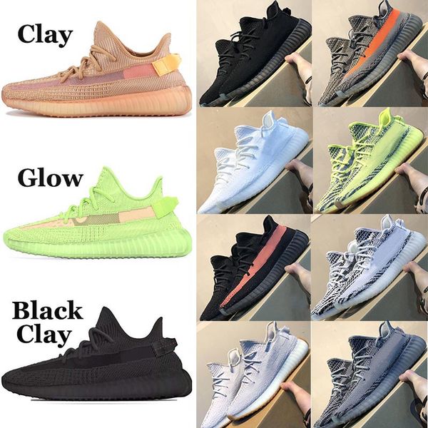 

clay trainer glow black static reflective mens womens shoes hyperspace beluga 2.0 zebra cream white bred blue tint sport seanker