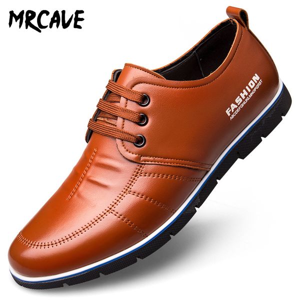 

mrcave 2020 trending men's shoes genuine leather causal spring & autumn fashion shoe man youth driving platform shoes for men, Black