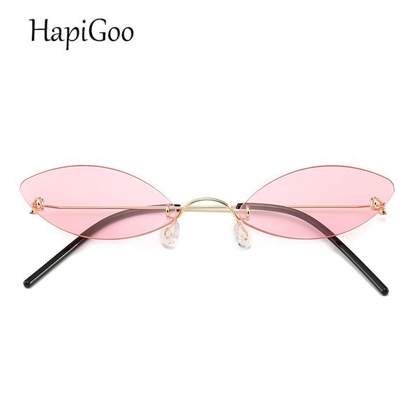 

fashionable 2019 rimless small oval sunglasses women retro cateye butterfly sunglasses female ladies eyewear glasses, White;black