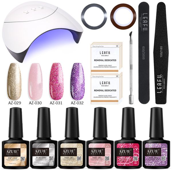 

beauty 12pcs/lot 36w nail lamp cure machine led gel polish tools manicure set long lasting base coat nail gel polish