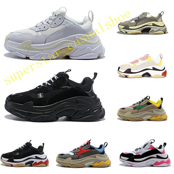 

2020 triple s designer casual shoes paris 17fw low old dad sneaker combination soles boots mens womens fashion high size 36-45, Black