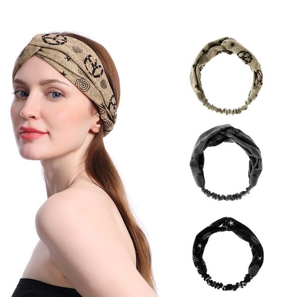

fashion headband new stylish ladies sporty elastic band headwear accessories for chic girls, yoga hair band, Black;brown
