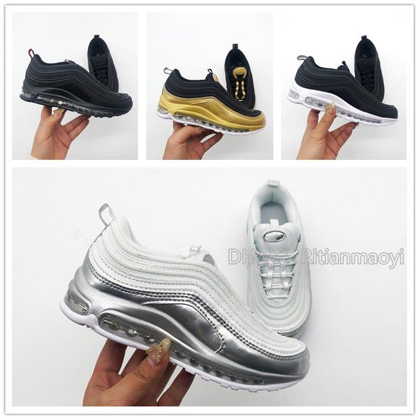 

2019 new item kids silver white running shoes girls black sports shoes athletic trainers size eu 28-35 chaussures de course enfant