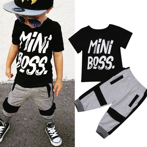 

pudcoco boys clothes 2pcs toddler kids baby boy t-shirt pants outfits set clothes age 1-6t, White