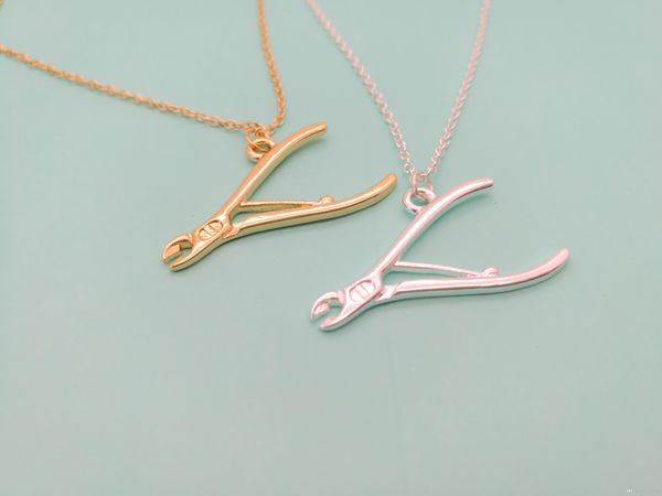 

10pcs- n142 pliers necklace mechanic tool wrench necklaces repair instrument motorcycle motor biker spanner pendant necklaces, Silver