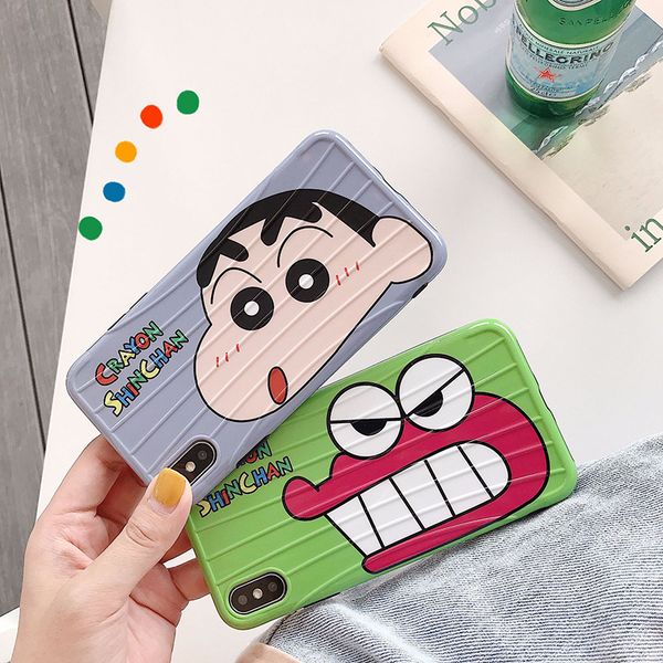 

crayon cartoon shinchan phone case suitcase design for iphone xs max xr 6 7 8 x plus dinosaur tpu soft cell phone cases