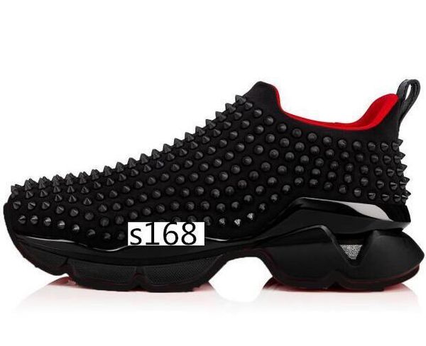 

2020 delivery krystal spike sock donna flat sneakers designer luxury mens red bottoms shoes 8, Black