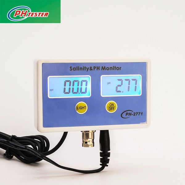 

ph-2771 2-in-1 digital salinity meter ph tester meter monitor for aquarium 0-199.9ppt 0.00-14.00ph