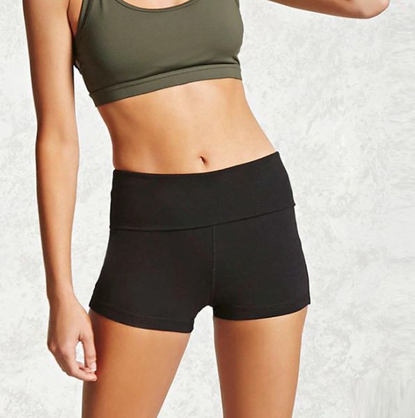 

jaycosin 2019 new summer women shorts solid mid skinny elastic waist black biker sports comforts body-shaping shorts 90511, White;black