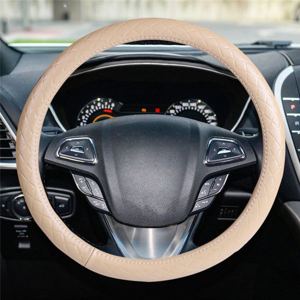 

kongyide car steering wheel cover hand sewing leather car accessories 38cm 15inch universal zax8024 dropship mar12