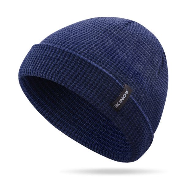 

men women winter outdoor thermal beanie hat windproof cycling ski solid color, Black