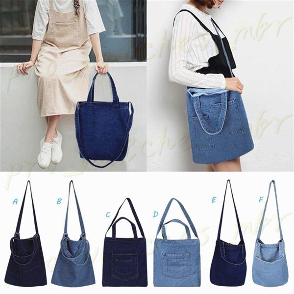 

Women handbag me enger canva bag denim jean art hopping mummy houlder me enger blue cro body bag tote bag h0164