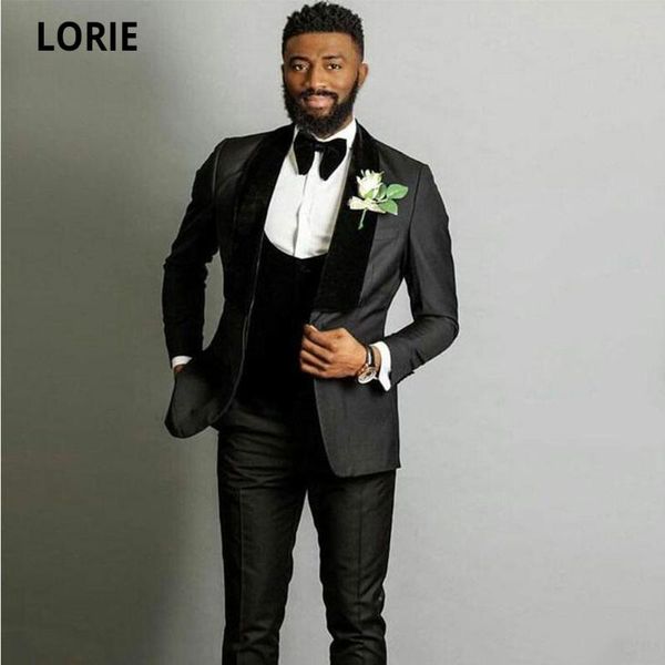 

men suits and blazers lorie black mens wedding tuxedo groom velvet shawl lapel man blazer prom party 3piece groomsmen suit custom made plus, White;black