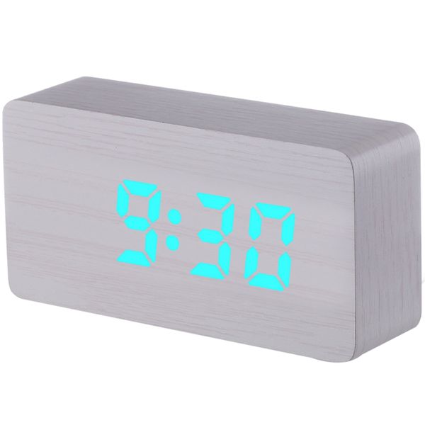 

wood led digital clocks modern square wooden alarm clock with temperature voice control new design