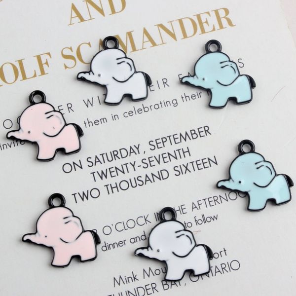 

bulk 200pcs very cute enamel elephant charms pendant 20*20mm black plated 3 colors good for craft, Bronze;silver