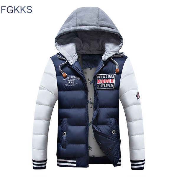 

fgkks fashion parka men jacket warm coat winter casual parka medium-long thickening coat men for, Tan;black