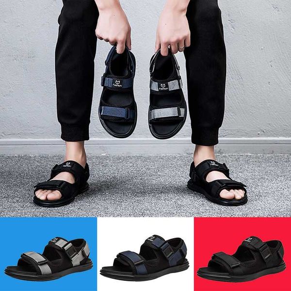 

2020 new sandals for mens shoes male casual fashion sports platform flat black beach slippers outdoor garden slides walking blue