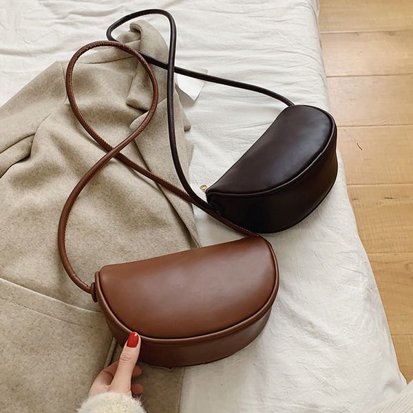 

hocodo solid color casual crossbody bags for women quality pu leather zipper shoulder messenger bag simple fashion lady handbags