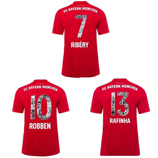 

19 20 bayern munich soccer jerseys special commemorative rafinha football shirt 2019 2020 ribery jersey robben camisas de futebol, Black;yellow