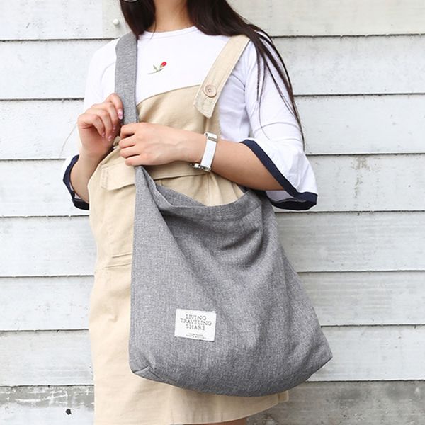 

adjustable strap practical canvas large capacity crossbody lightweight wear resistant women bag daily vintage fashion casual