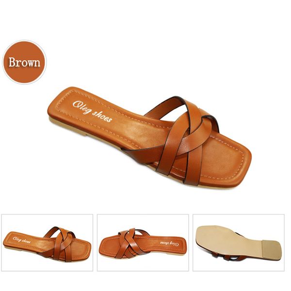 

women brand slippers summer slides comfortable open toe flat casual shoes leisure sandal female beach flip flops big size 41 42, Black