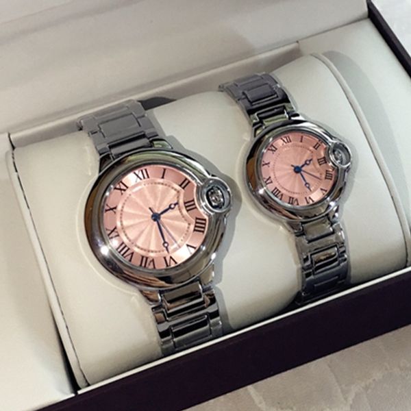 

2019 pink dial fashion lady watches luxury women watch silver stainless steel bracelet wristwatches female clock drop shipping, Slivery;brown