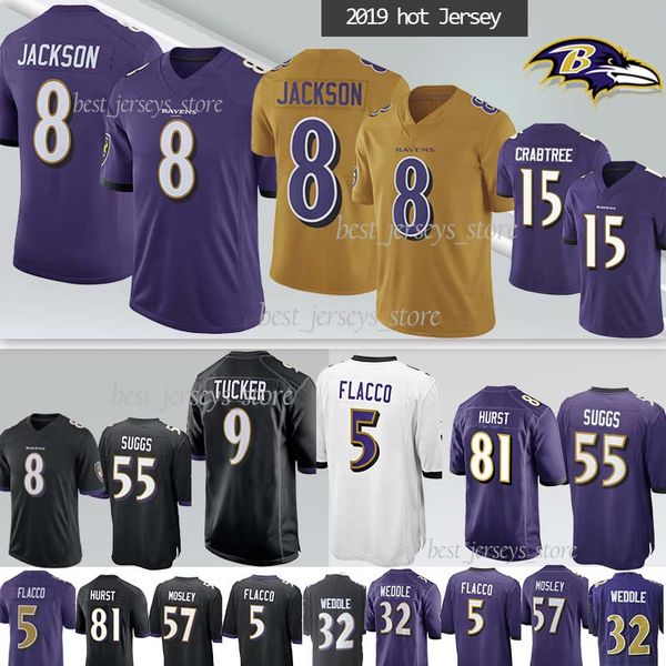 

8 lamar jackson baltimores raven jersey 15 michael crabtree 9 justin tucker 29 earl thomas 81 hayden hurst 5 joe flacco jerseys, Black;red