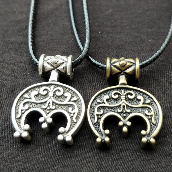 

slavic lunula symbol crescent moon necklace pendant norse viking jwelry for women, Silver