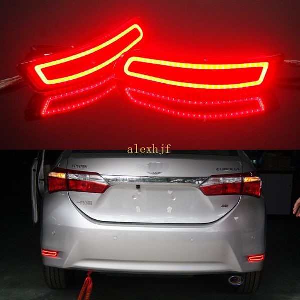 

car led light guide brake lights case for toyota corolla eu lexus es gs 2013-2017, brake +turn signal +running warning lights