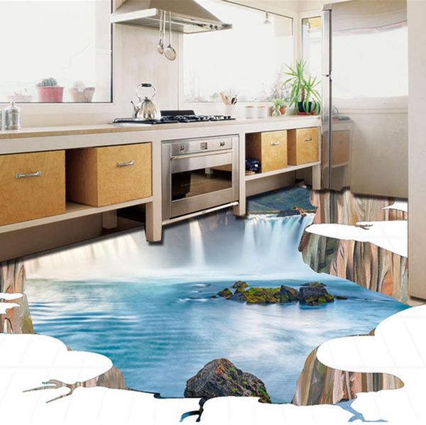 

self-adhesive] 3d waterfall lake water 121 floor wallpaper mural wall print decal wall murals