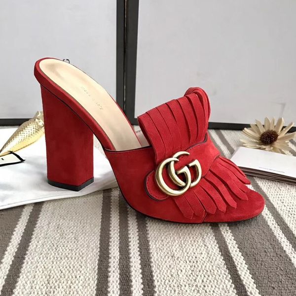 

2019 luxury slippers womens fashion designer genuine leather sandals .5cm 10cm high-heeled slippers casual shoes flip flops quality, Black