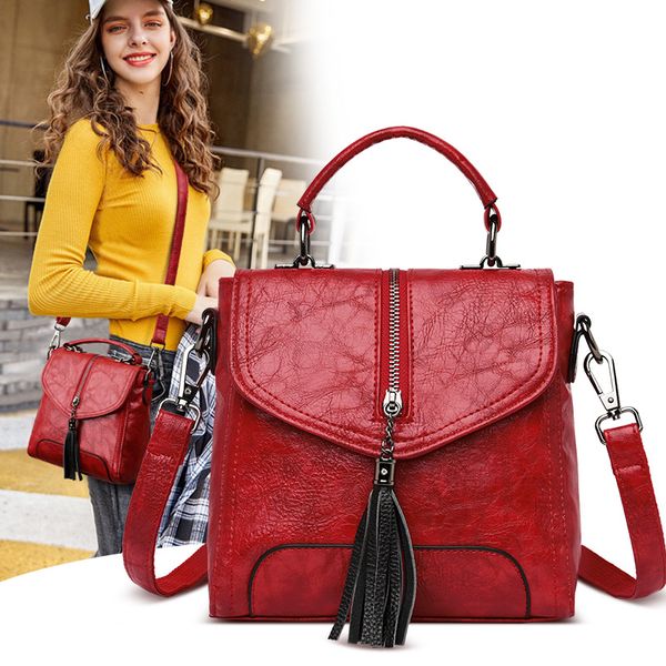 

2019 new bag women's bag multifunctional small backpack pu leather youth leisure bags pu backpack women